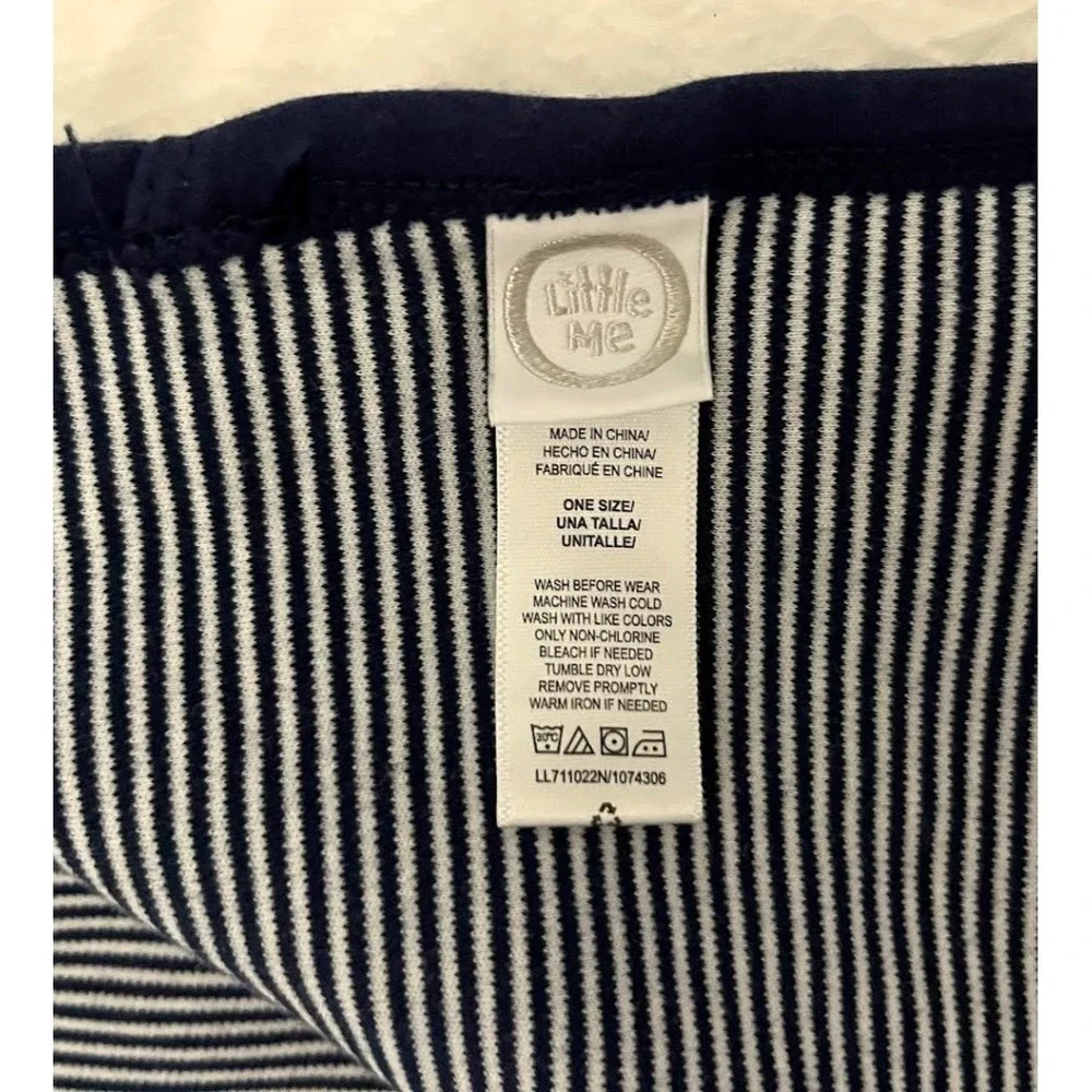 Little Me‎ Navy White Stripe Sports Balls Baby Boy Blanket Cotton Stretchy Blue